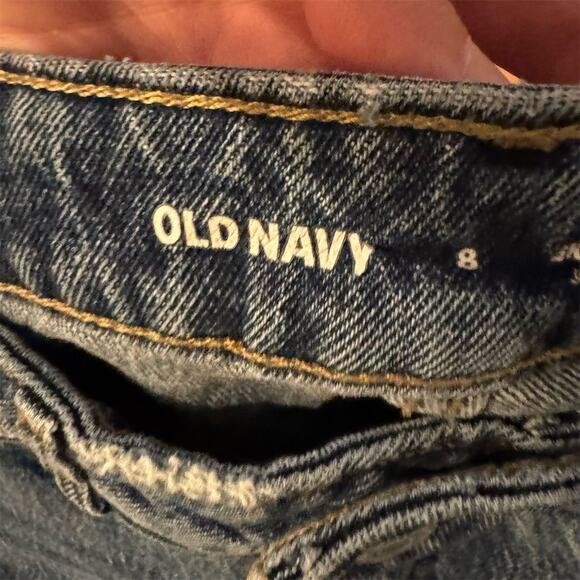 Old Navy Extra High Rise Sky-Hi Wide-Leg Jeans Blue Size 8 Frayed Hem READ - Picture 7 of 11